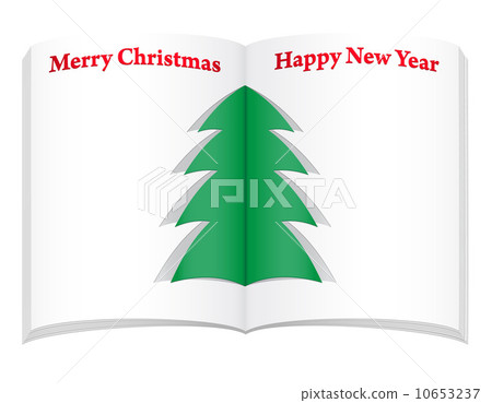 blank notebook with christmas and new year tree vector illustrat 10653237