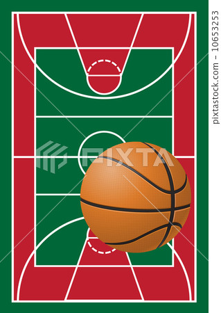 basketball court and ball basketball court and ball 10653253