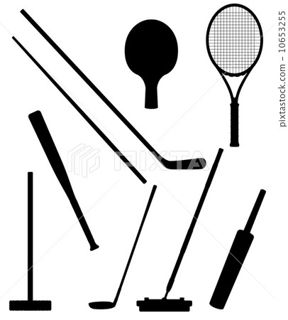 bits and stick to sports black silhouette vector illustration 10653255