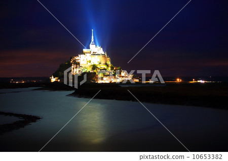 法國/聖米歇爾山的夜景 10653382