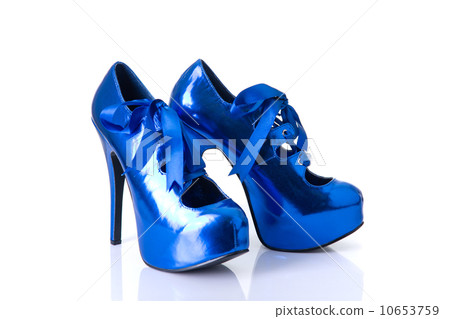 Blue burlesque style female shoes 10653759