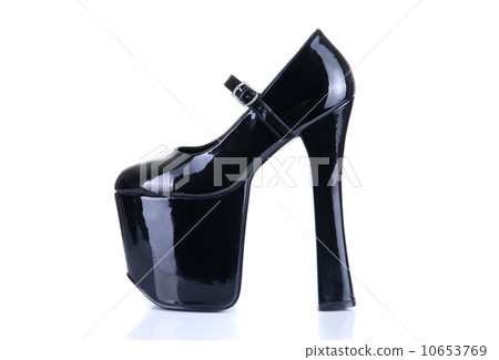 Black high heeled fetish shoe 10653769