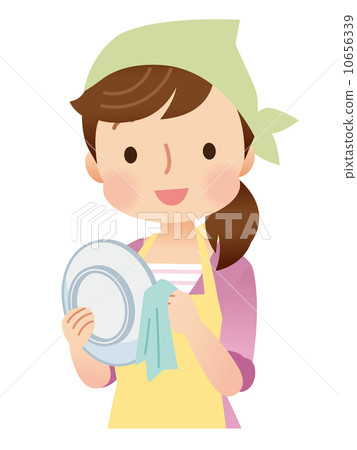 A woman in an apron - Stock Illustration [10656339] - PIXTA