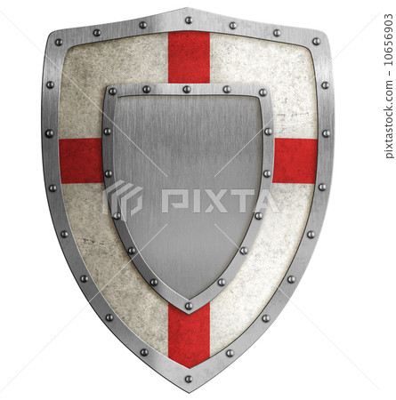 medieval crusader shield illustration 10656903