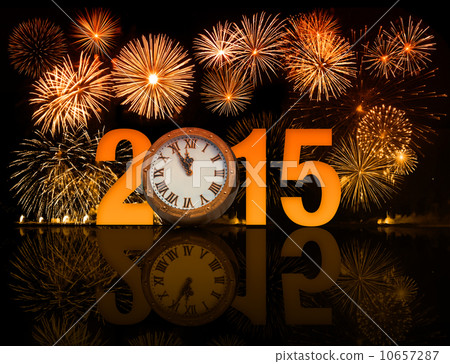 2015 year celebration icon with fireworks 2015 year celebration icon with fireworks 10657287