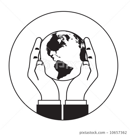 Hands gently holding a globe. Hands gently holding a globe. 10657362