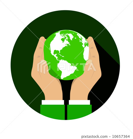 Hands gently holding a globe. Hands gently holding a globe. 10657364