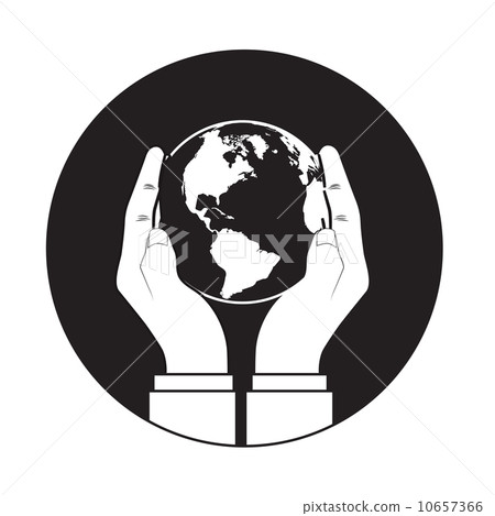 Hands gently holding a globe. Hands gently holding a globe. 10657366
