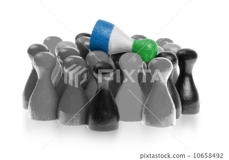 One unique pawn on top of common pawns One unique pawn on top of common pawns 10658492