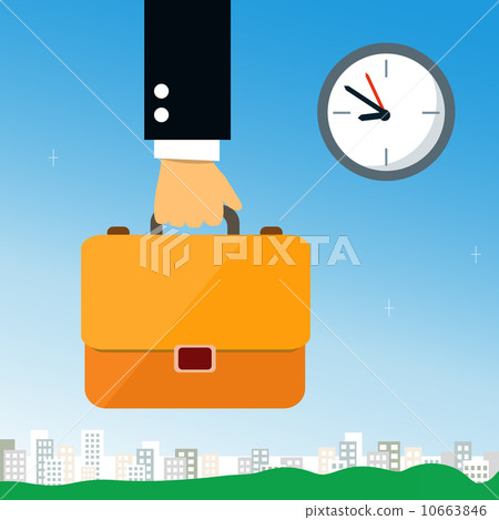 Business hand holding briefcase - Stock Illustration [10663846] - PIXTA
