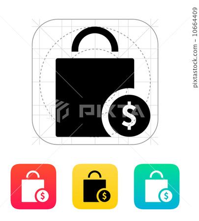 Bag cost icon. 10664409