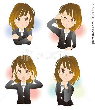 Female facial expression 10664887