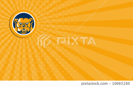 Business Card Bulldog Mongrel Dog Head Circle 10665280