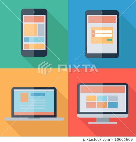 Vector illustration of adaptive web design on... - Stock Illustration ...