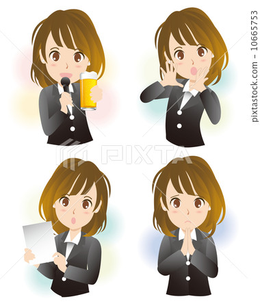 Female facial expression 10665753