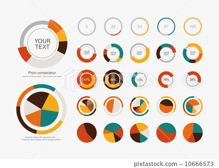 Infographic Elements Pie chart set icon - Stock Illustration [10666573 ...