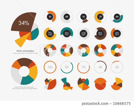 Infographic Elements Pie chart set icon - Stock Illustration [10666575 ...