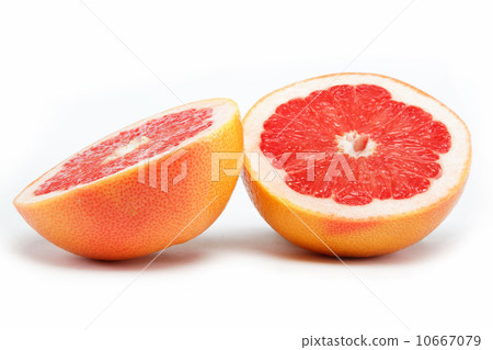 Fresh grapefruit on a white background. Fresh grapefruit on a white background. 10667079