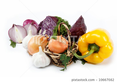 Healthy food. Fresh vegetables on a white background. 10667082