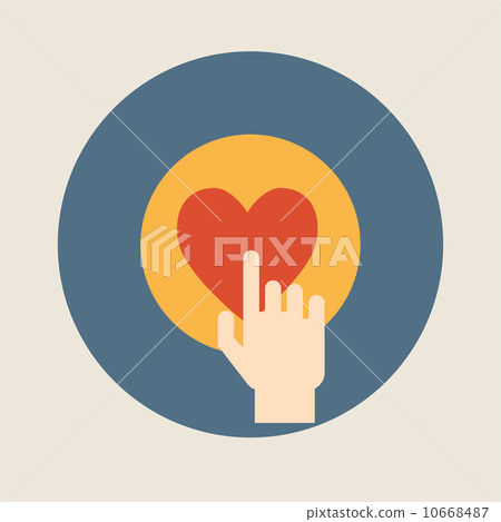 Hand pressing like ( heart ) button flat design vector illustration 10668487
