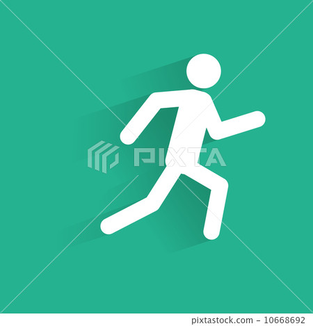 Running man icon silhouette with shadow Vector Illustration Running man icon silhouette with shadow Vector Illustration 10668692