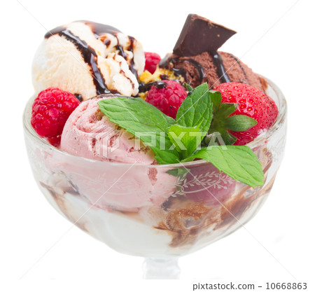 cup of icecream on white close up  10668863