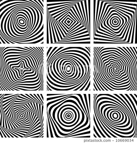 Set of patterns in op art design. - Stock Illustration [10669034] - PIXTA