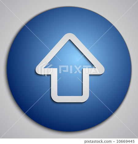 Vector round blue up arrow button made as paper cut image Vector round blue up arrow button made as paper cut image 10669445