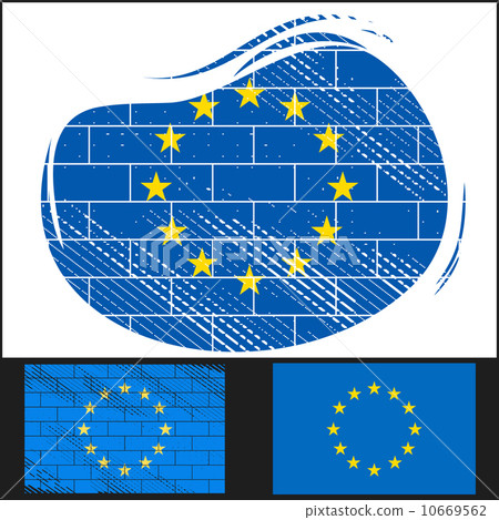 Scratched EU flag Scratched EU flag 10669562