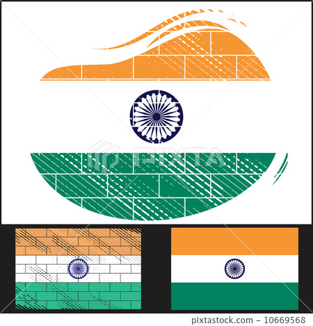 Scratched flag of India 10669568