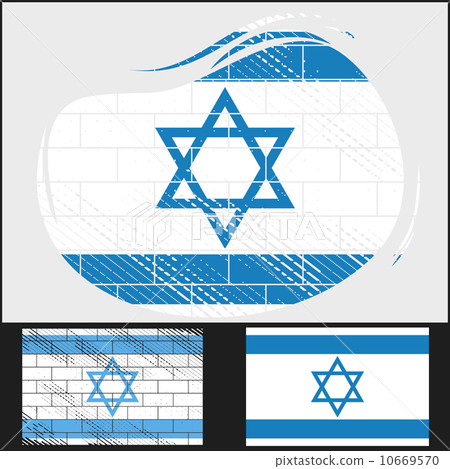 Scratched flag of Israel 10669570