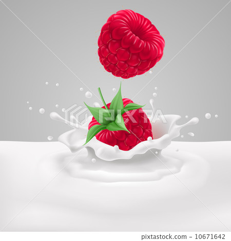 Raspberries with milk Raspberries with milk 10671642