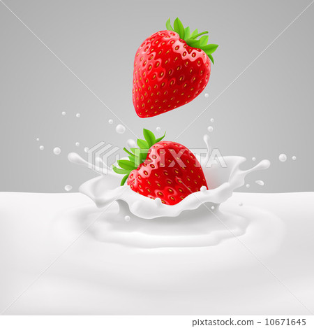 Strawberries with milk  10671645