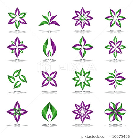 Design elements set. Abstract floral icons.  10675496
