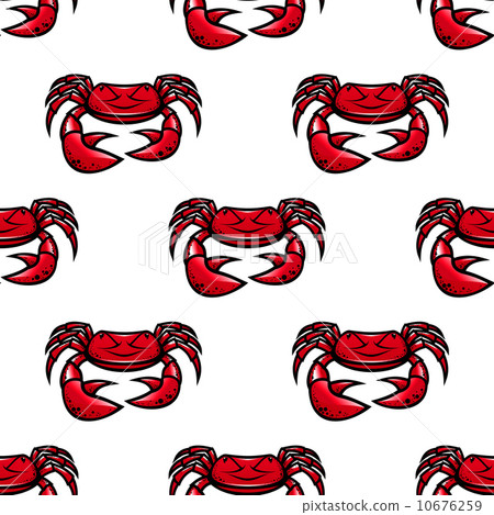 Seamless pattern of a red marine crab Seamless pattern of a red marine crab 10676259