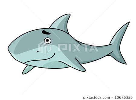 Big smiling swimming shark 10676325