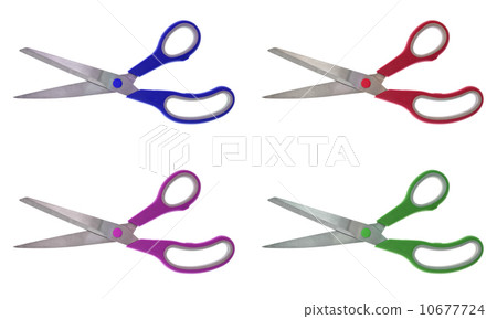 Blue scissors isolated on a white background 10677724