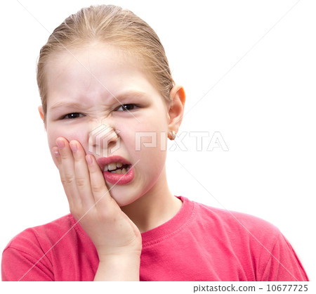 The girl isolated on white. Emotions. 10677725