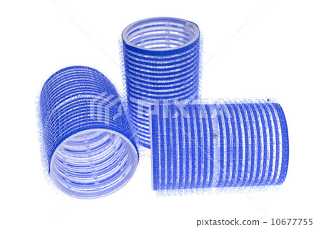 blue curlers isolated on a white background 10677755