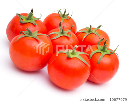 Red tomatoes isolated on a white background Red tomatoes isolated on a white background 10677979