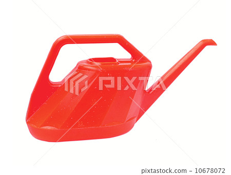 Red watering can isolated on white background. 10678072