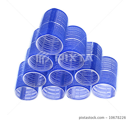 blue curlers isolated on a white background 10678226