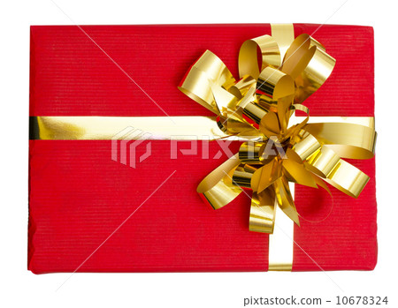 Big gift red box with ribbon isolated on a white background Big gift red box with ribbon isolated on a white background 10678324