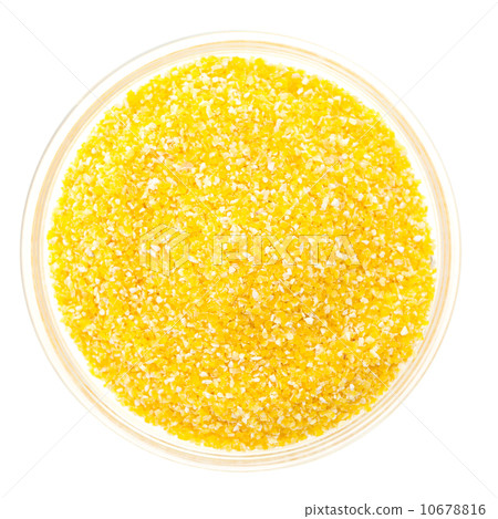 corn grits in a glass bowl 10678816