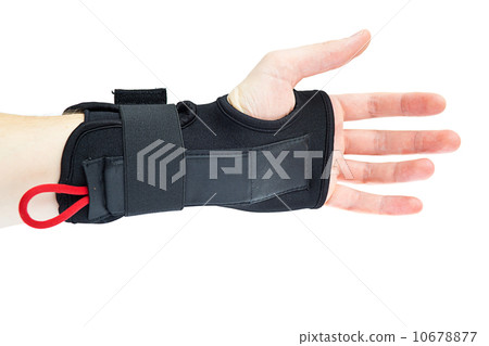 Wrist support with hand isolated on white. 10678877
