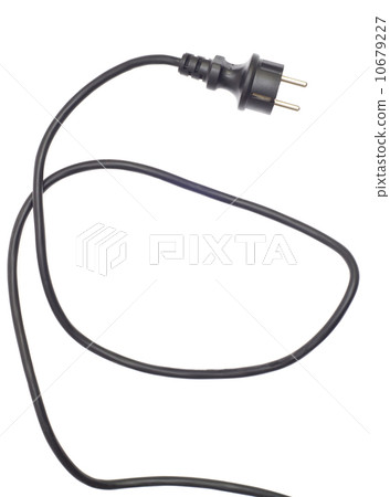 Black electric cable isolated on white 10679227