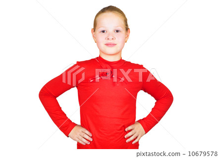 Beautiful Child girl portrait on studio . 10679578