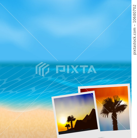 Set vacation beautiful beach photographies 10680702