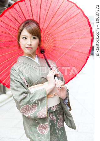 A woman in Kimono in Kyoto A woman in Kimono in Kyoto 10687872