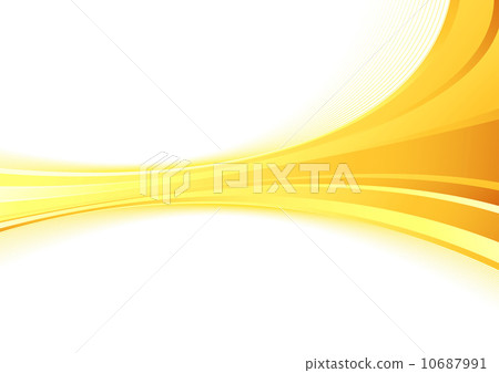 Golden metal wave on a white background Golden metal wave on a white background 10687991